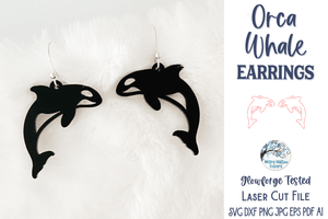 Orca Killer Whale Earring SVG for Glowforge Laser Cutter Wispy Willow Designs Company