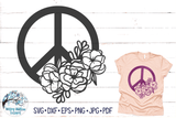 Peace Sign with Flowers SVG Wispy Willow Designs Company