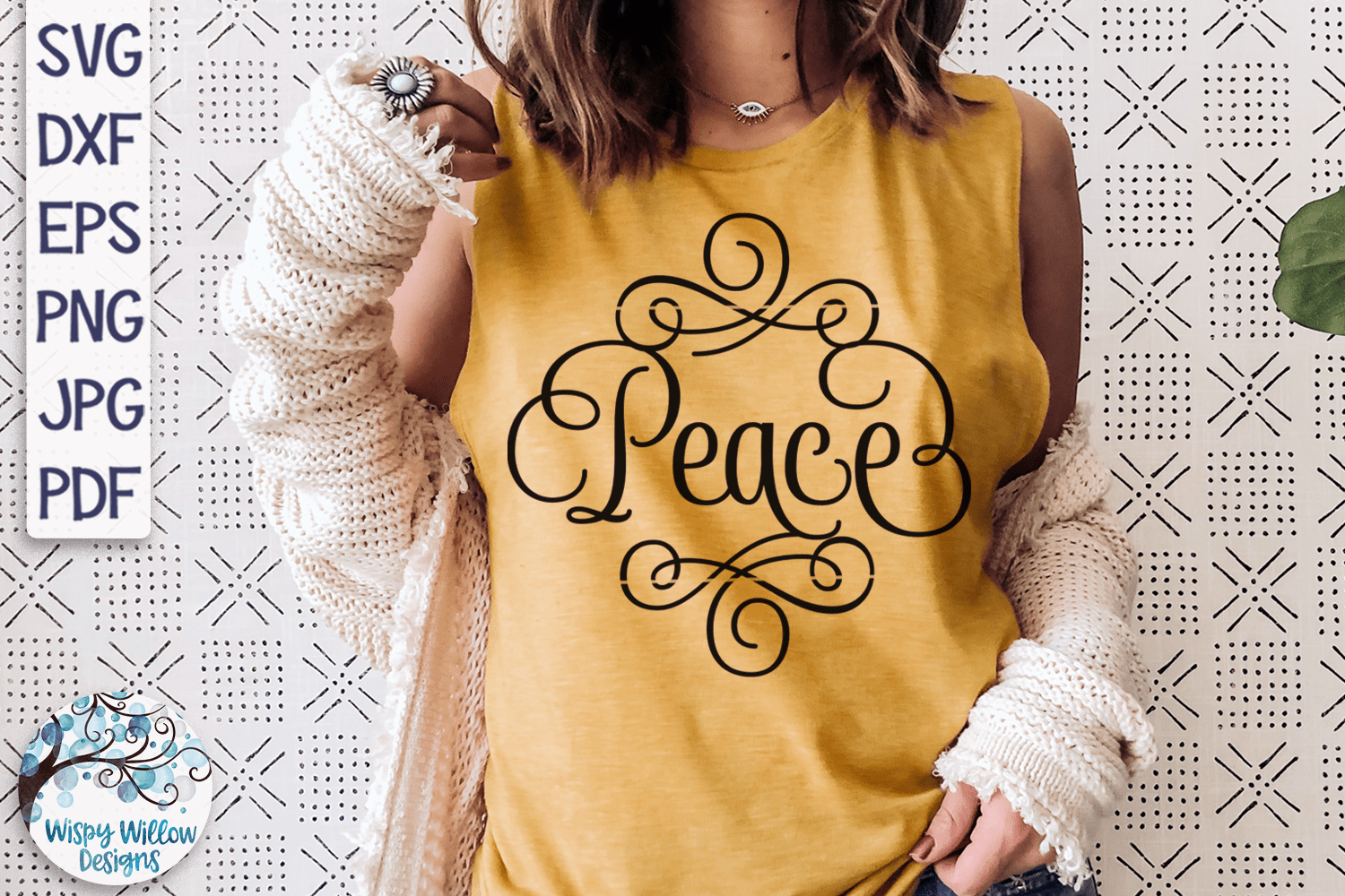 Peace SVG Cut File Wispy Willow Designs Company