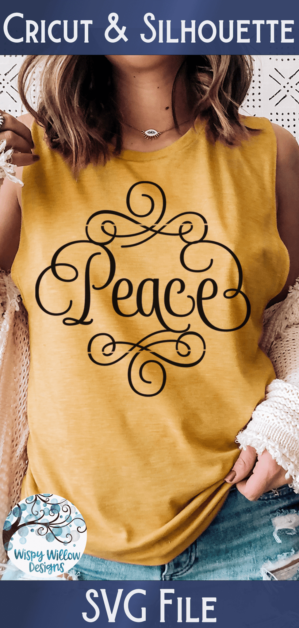 Peace SVG Cut File Wispy Willow Designs Company