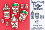 Peppermint Coffee Earrings for Laser SVG Wispy Willow Designs Company