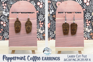 Peppermint Coffee Earrings for Laser SVG Wispy Willow Designs Company