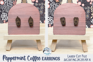 Peppermint Coffee Earrings for Laser SVG Wispy Willow Designs Company