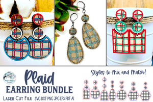 Plaid Earring Bundle for Glowforge or Laser Cutter Wispy Willow Designs Company