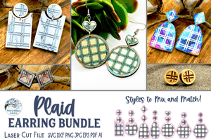 Plaid Earring Bundle for Glowforge or Laser Cutter Wispy Willow Designs Company