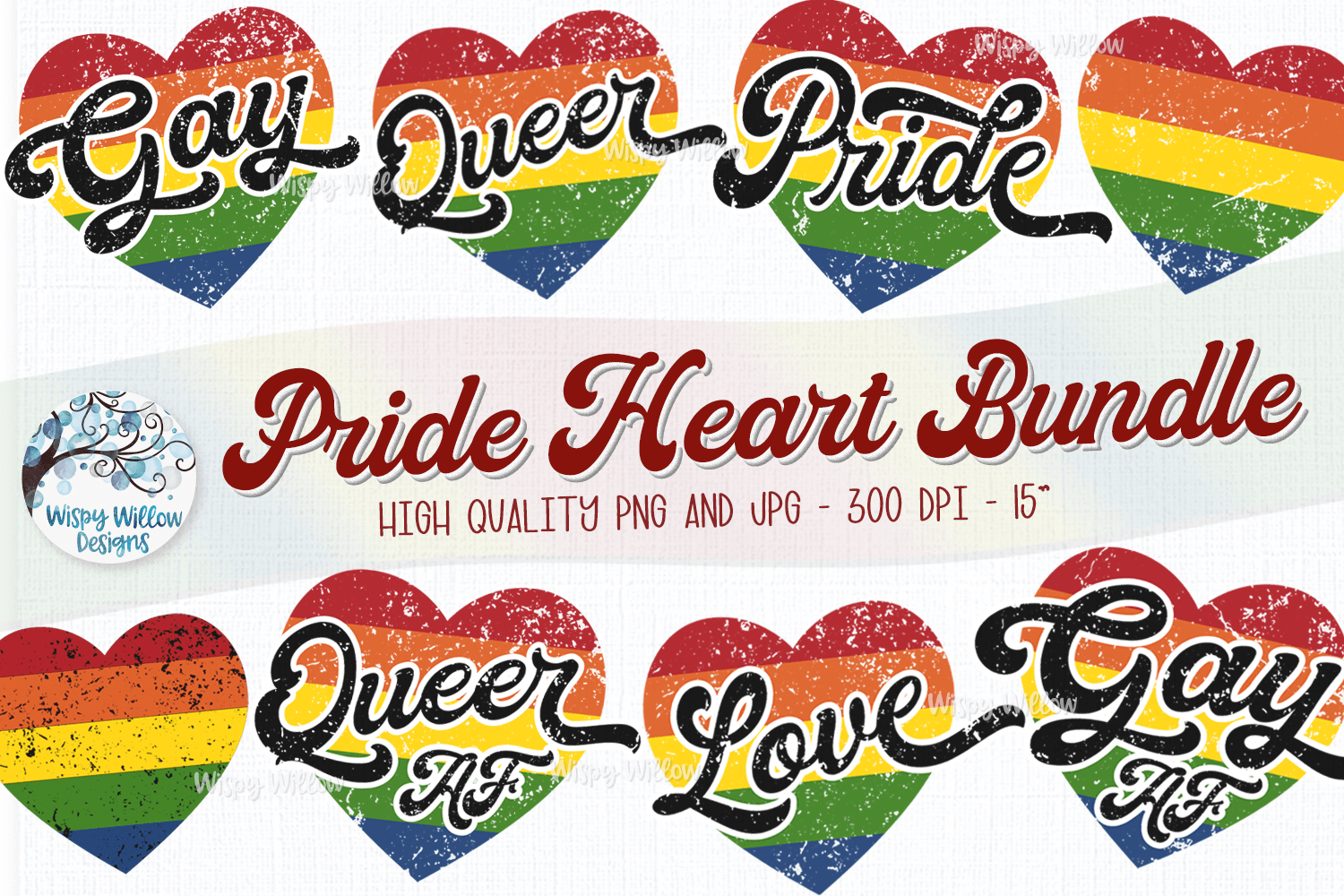 Pride Heart SVG Wispy Willow Designs Company