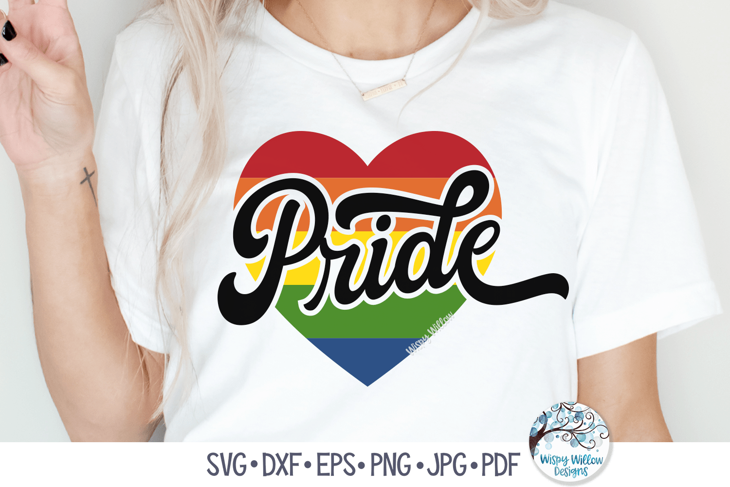 Pride Heart SVG Wispy Willow Designs Company