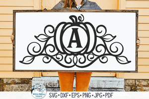 Pumpkin Monogram SVG | Fall Monogram SVG Wispy Willow Designs Company