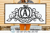 Pumpkin Monogram SVG | Fall Monogram SVG Wispy Willow Designs Company