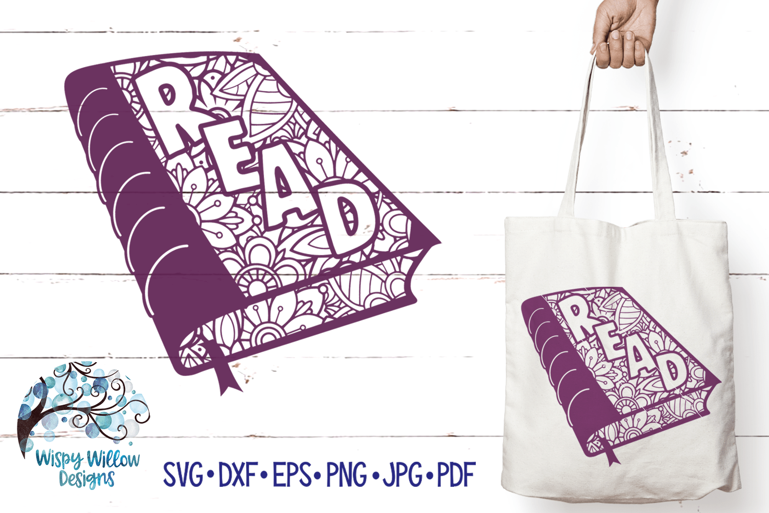 Read Book Zentangle SVG Wispy Willow Designs Company