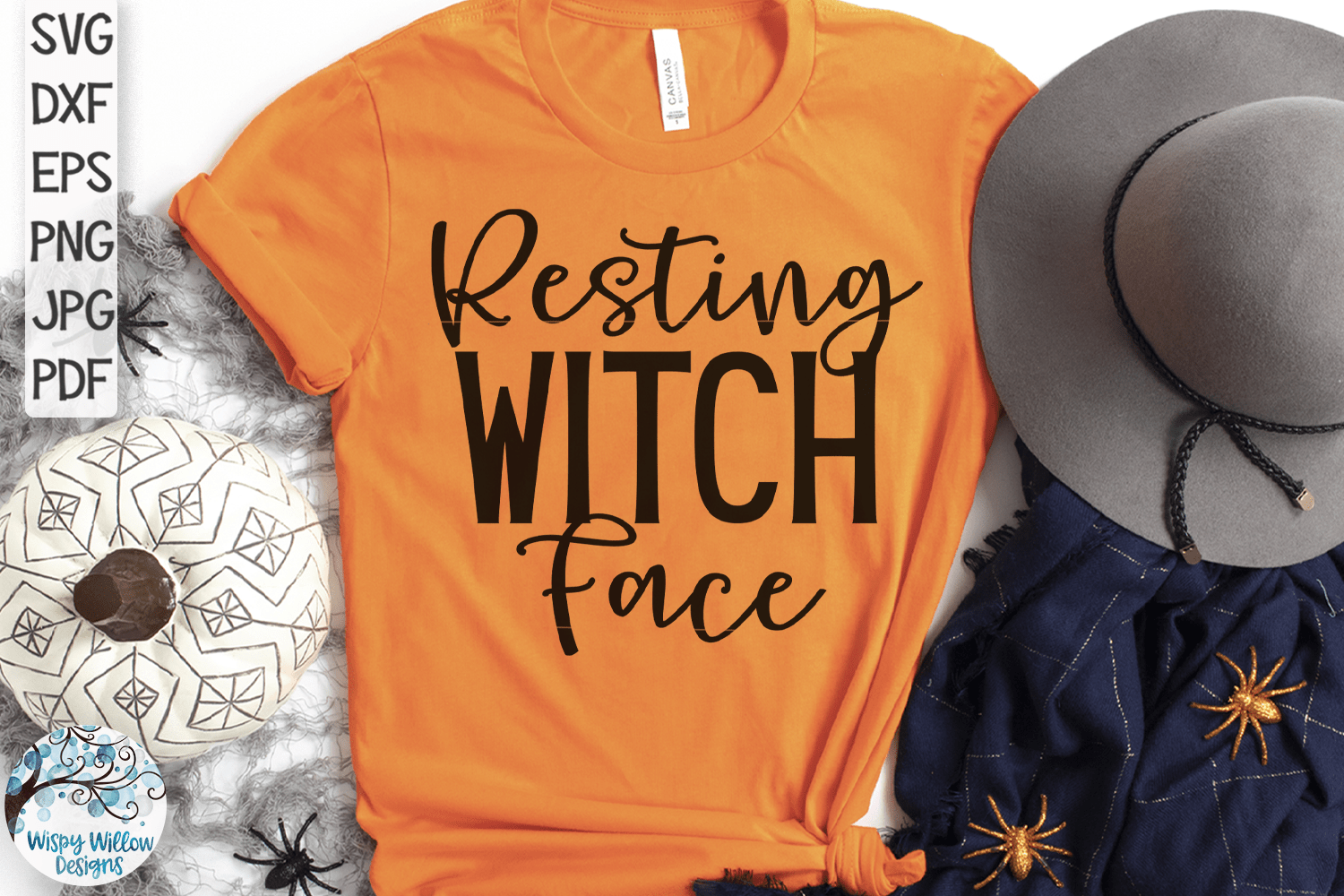 Resting Witch Face SVG | Funny Halloween SVG Wispy Willow Designs Company