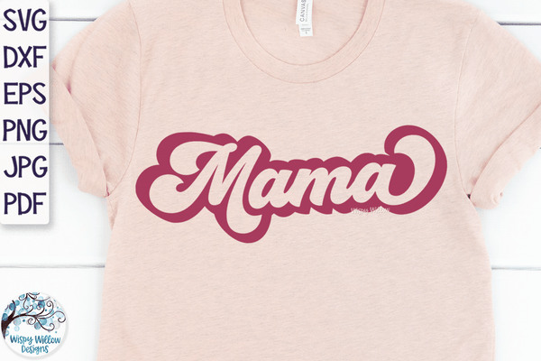 Retro Mama Outline SVG – Wispy Willow Designs