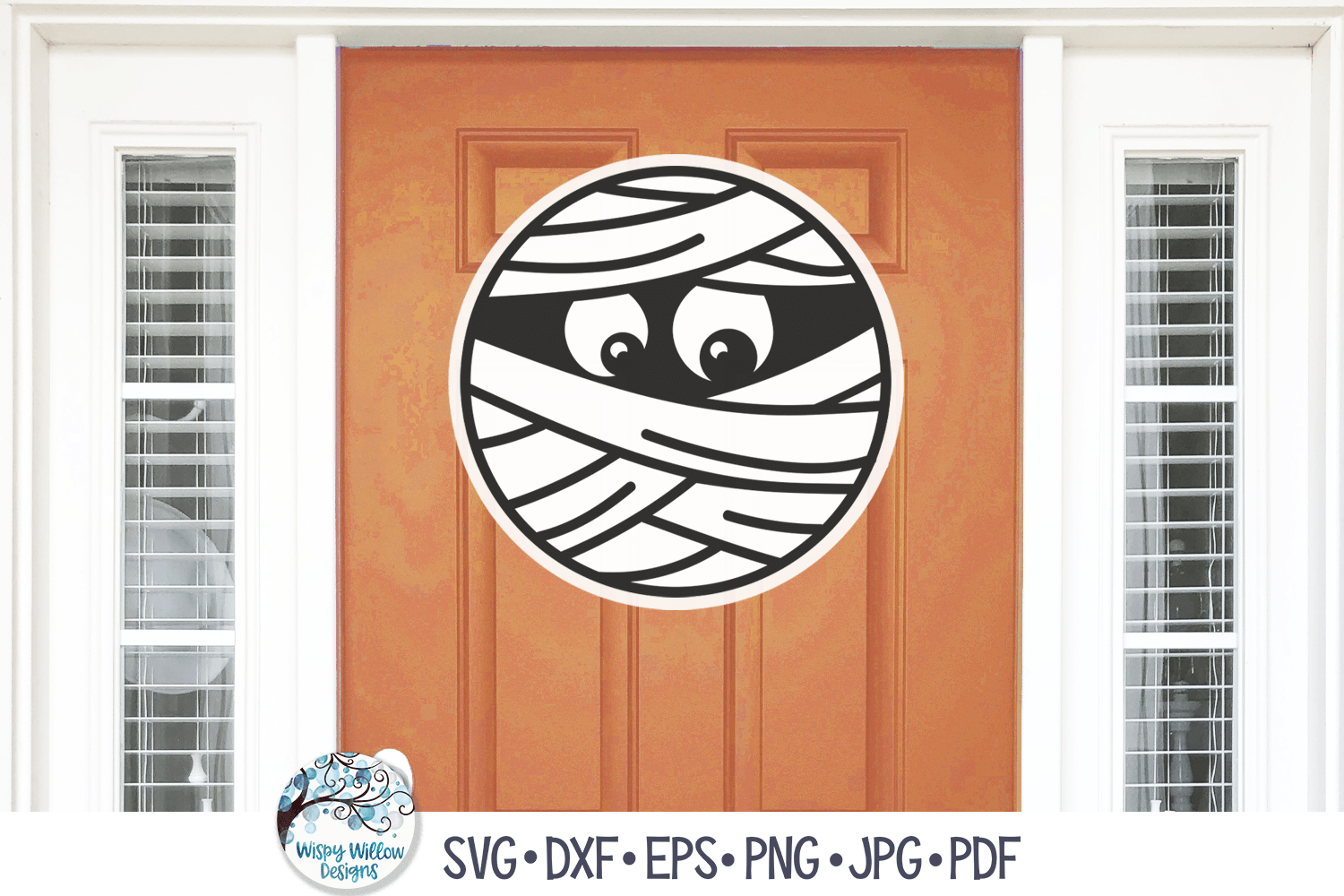 Round Mummy SVG | Halloween Sign Wispy Willow Designs Company