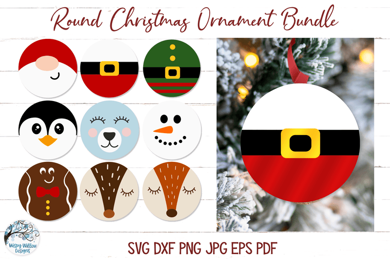 Christmas Round Ornament SVG - Christmas Coasters Round Sign SVG - Drizy  Studio