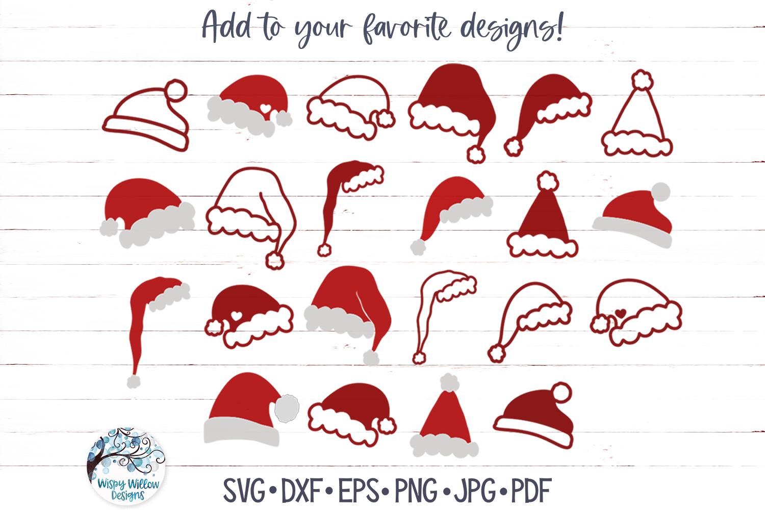 Santa Hat SVG Bundle Wispy Willow Designs Company