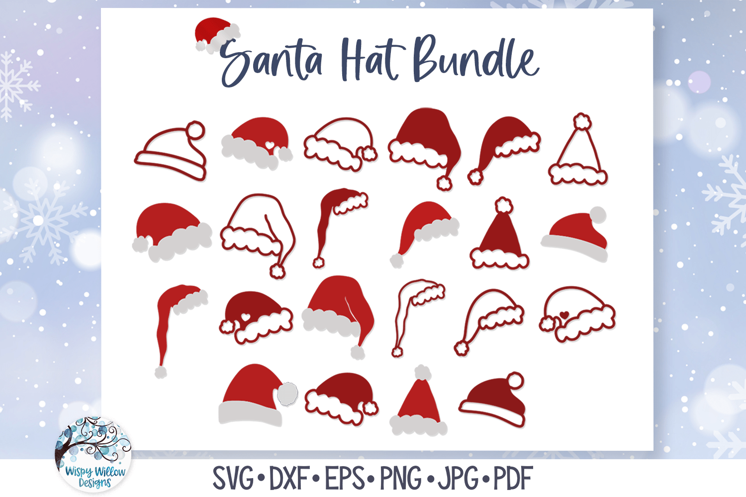 Santa Hat SVG Bundle Wispy Willow Designs Company