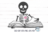 Skeleton Reading Book SVG | Halloween Cut File Wispy Willow Designs Company