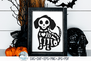 Small Dog Skeleton SVG | Halloween SVG Wispy Willow Designs Company