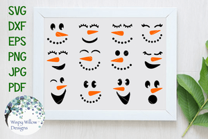 Snowman Faces SVG Bundle Wispy Willow Designs Company