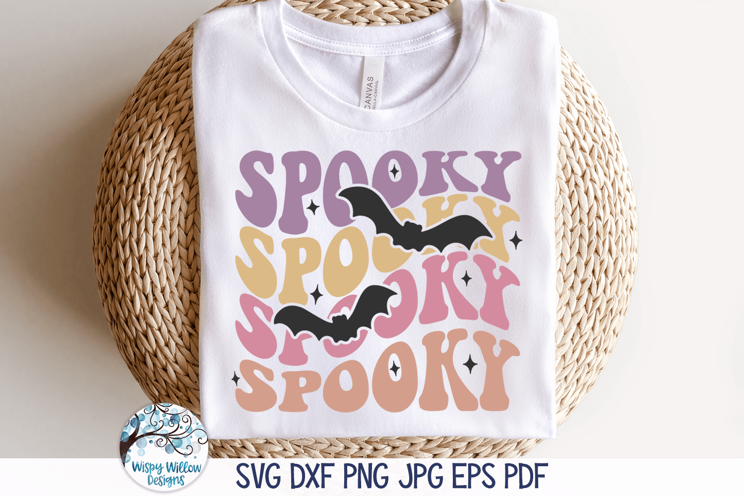 Spooky Bats SVG | Retro Halloween Wispy Willow Designs Company